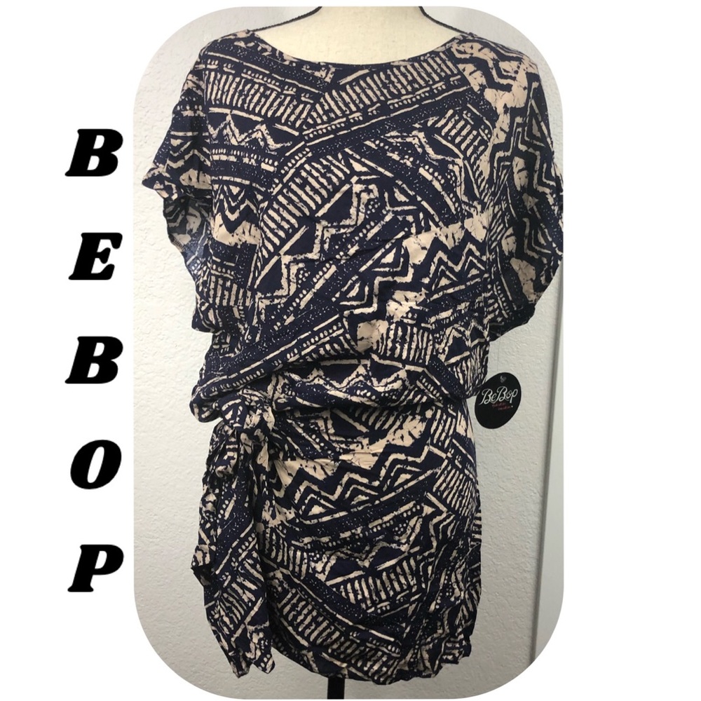 Bebop Wrap Tie Front Aztec Print Dress XLarge